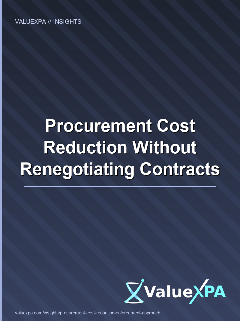 Procurement Cost Reduction Without Renegotiating Contracts